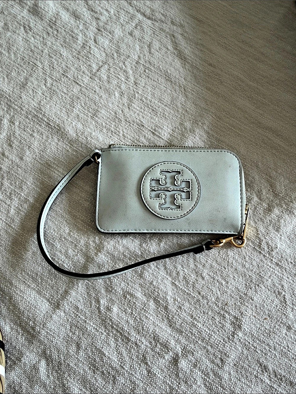 Tory Burch Gray Zip Wristlet Wallet